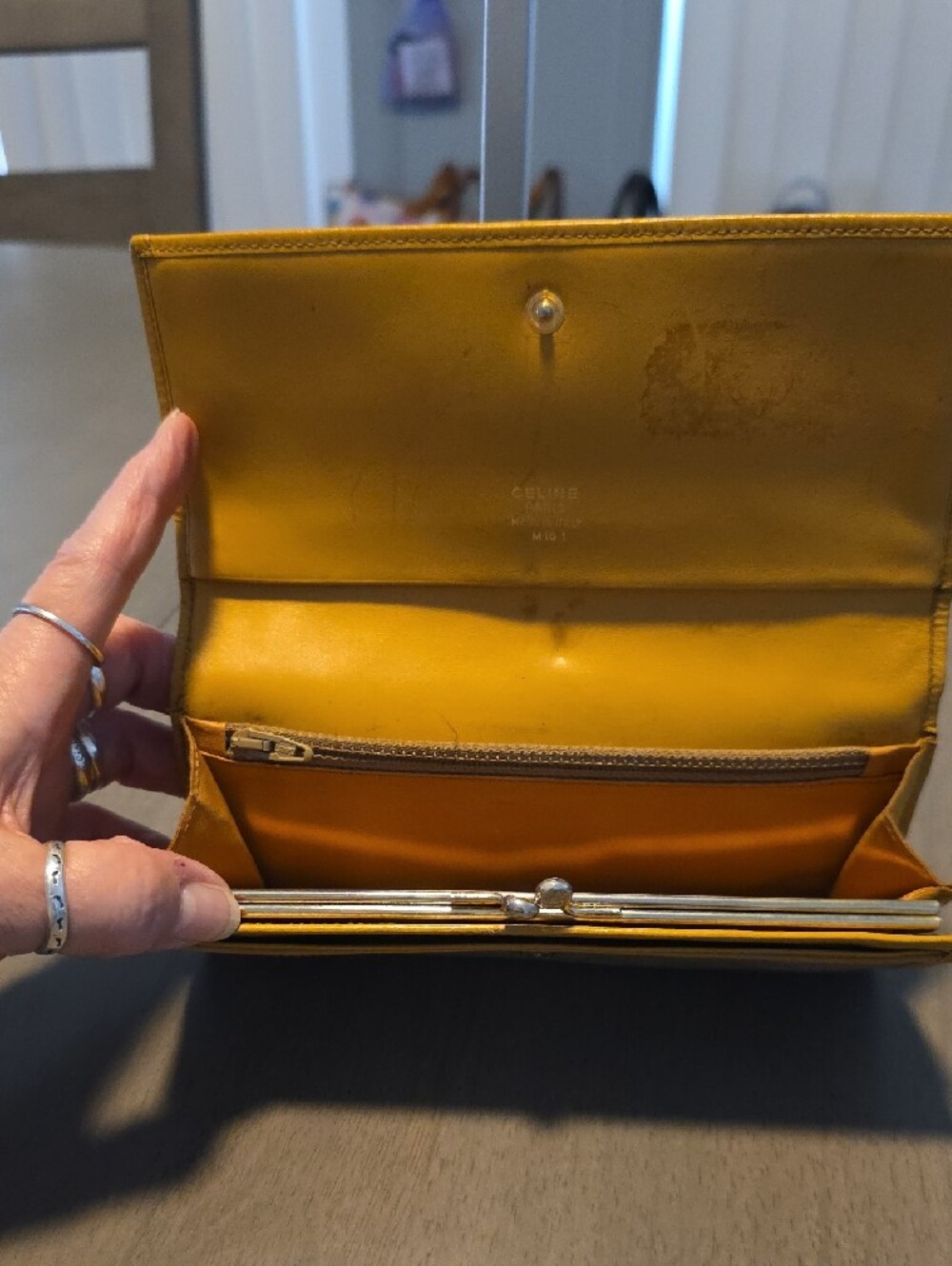 Vintage (1990)Celine Macadama Beige and Tan Triomphe Continental Long Wallet - Picture 3 of 11